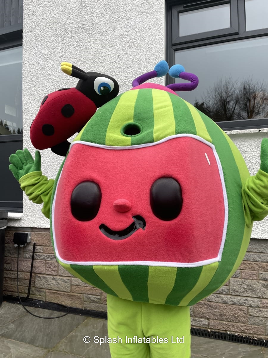 Watermelon Cocomelon Mascot - Bouncy Castle & Event Equipment Hire in ...