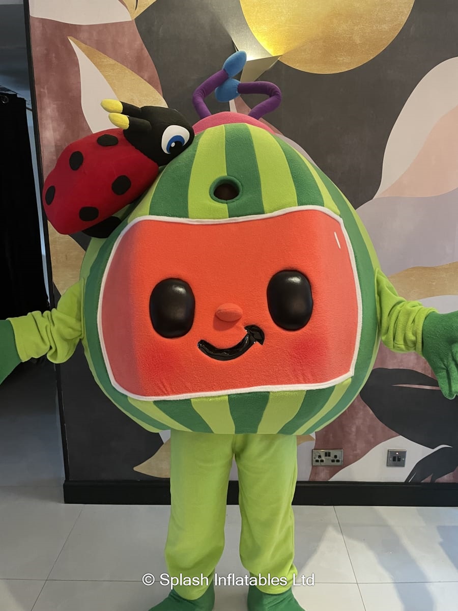 Watermelon Cocomelon Mascot - Bouncy Castle & Event Equipment Hire in ...